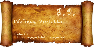Bányay Violetta névjegykártya